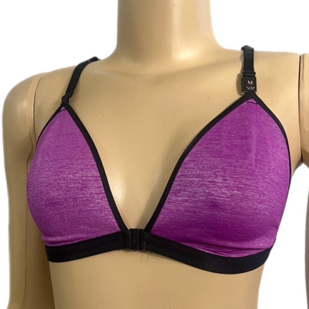 Victorias Secret Supersoft Unlined Strappy back bralette bra front closure L